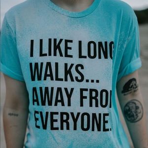 Medium I like long walks away from everyone graphic tee